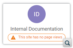 Warning for Sites and Versions with no Page Views